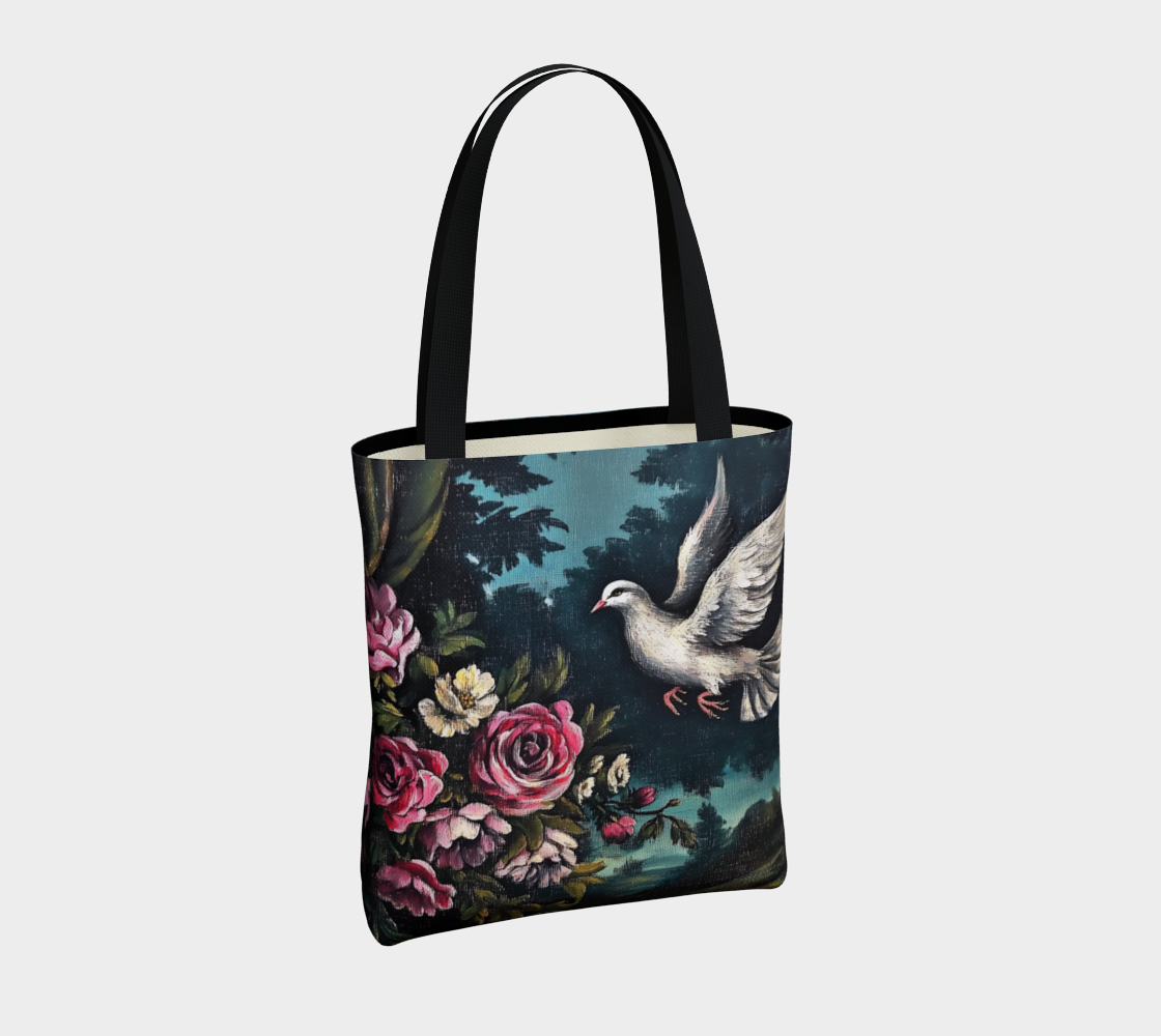 Dove & Roses 2 Tote Bag | Faith-Inspired Farmhouse Carry-All