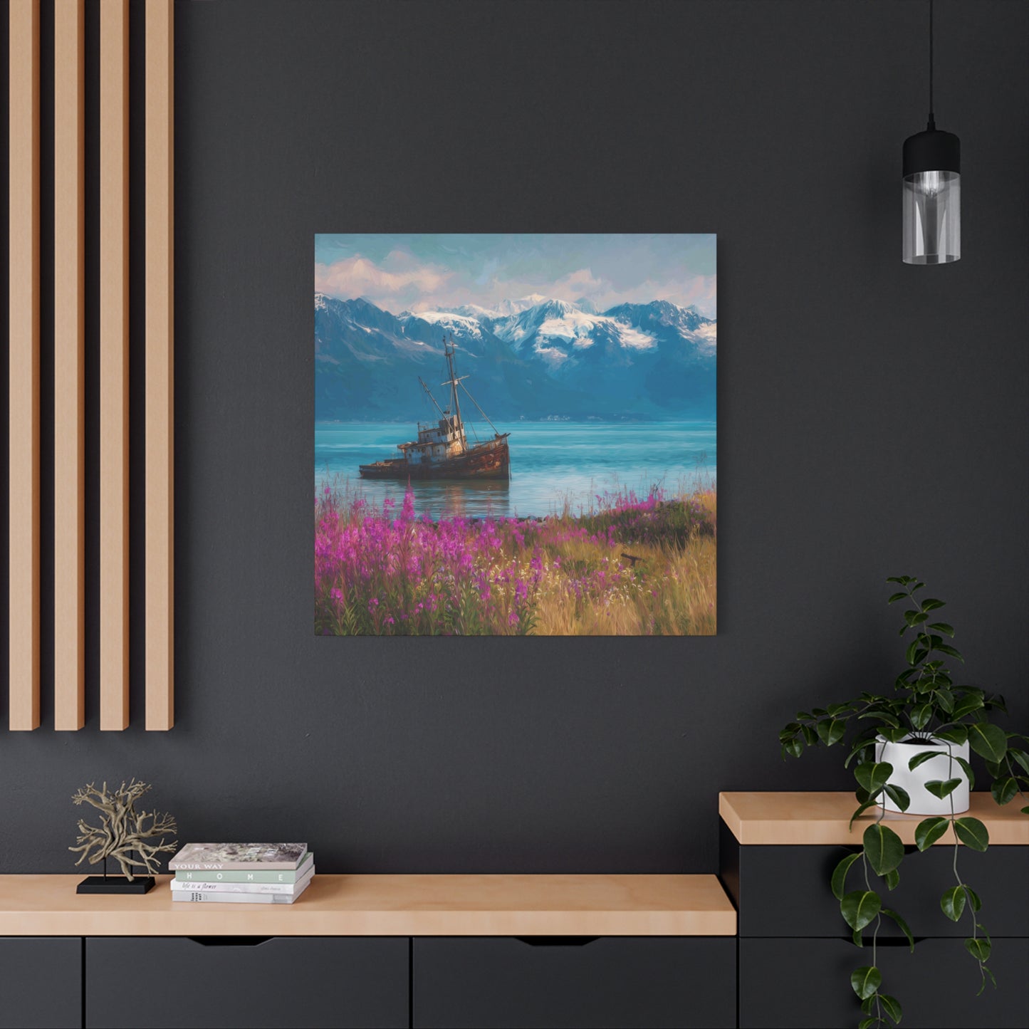 Abandoned Ship — Wildflower Cove Canvas Wall Art