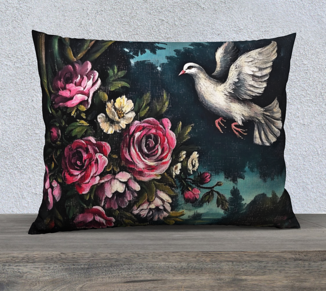 Dove & Rose Lumbar Pillow Case | Faith-Inspired Farmhouse Home Accent