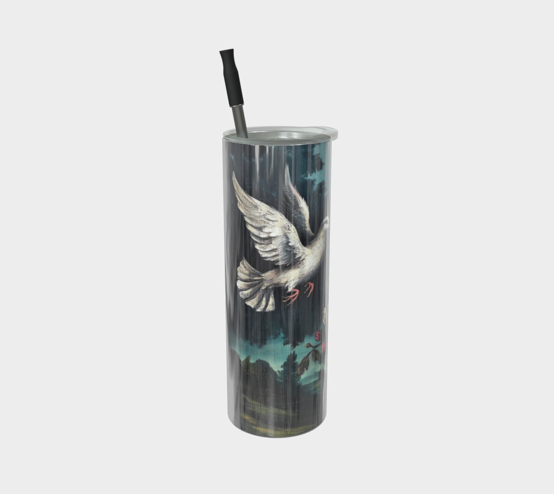 Dove & Roses Branch Stainless Steel Tumbler | Faith-Inspired Farmhouse Drinkware