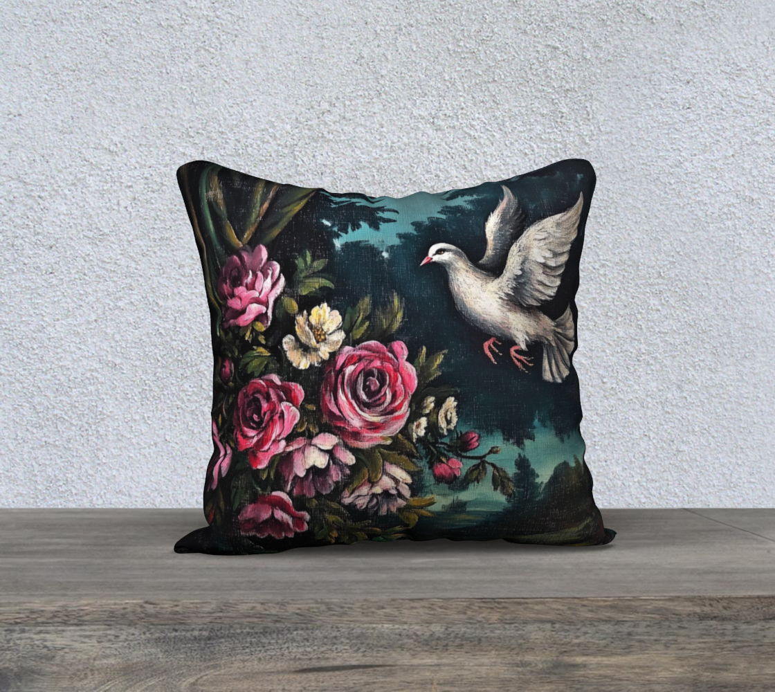 Dove Rose 2 Pillow Case | Faith-Inspired Floral Home Accent