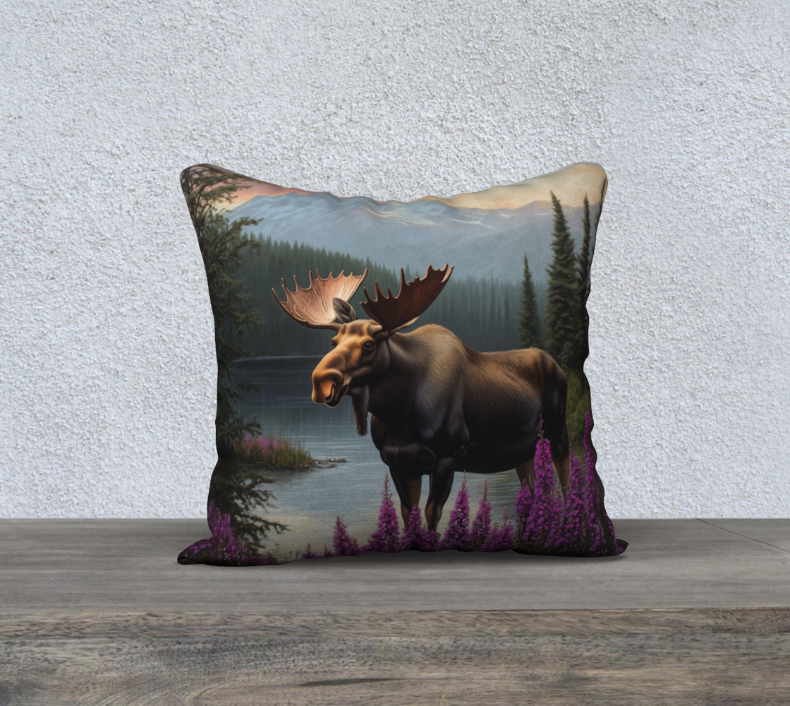 Moose Pillow Case | Alaska Wildlife Home Accent