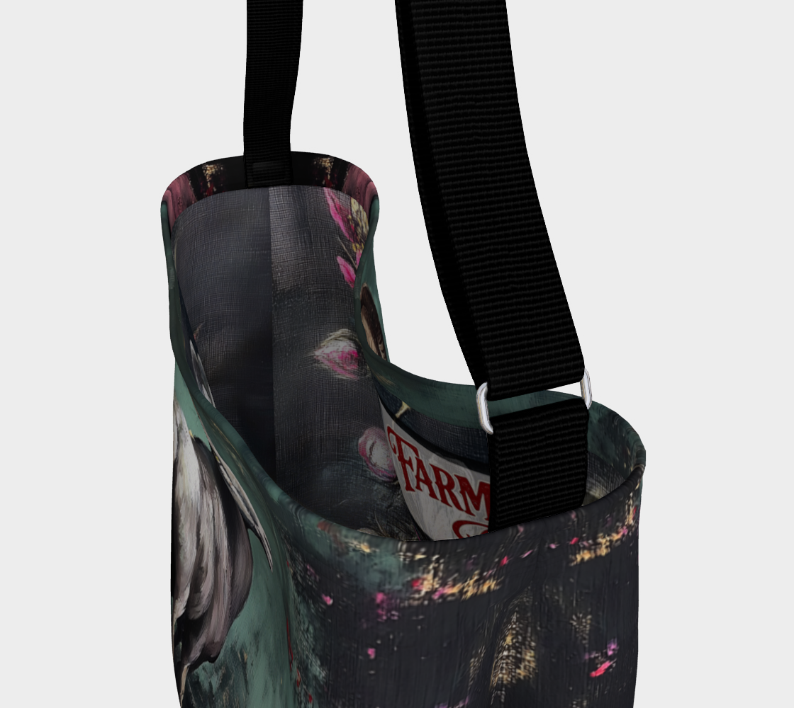 Wild Ram & Rose Tote Bag | Western Farmhouse Carry-All