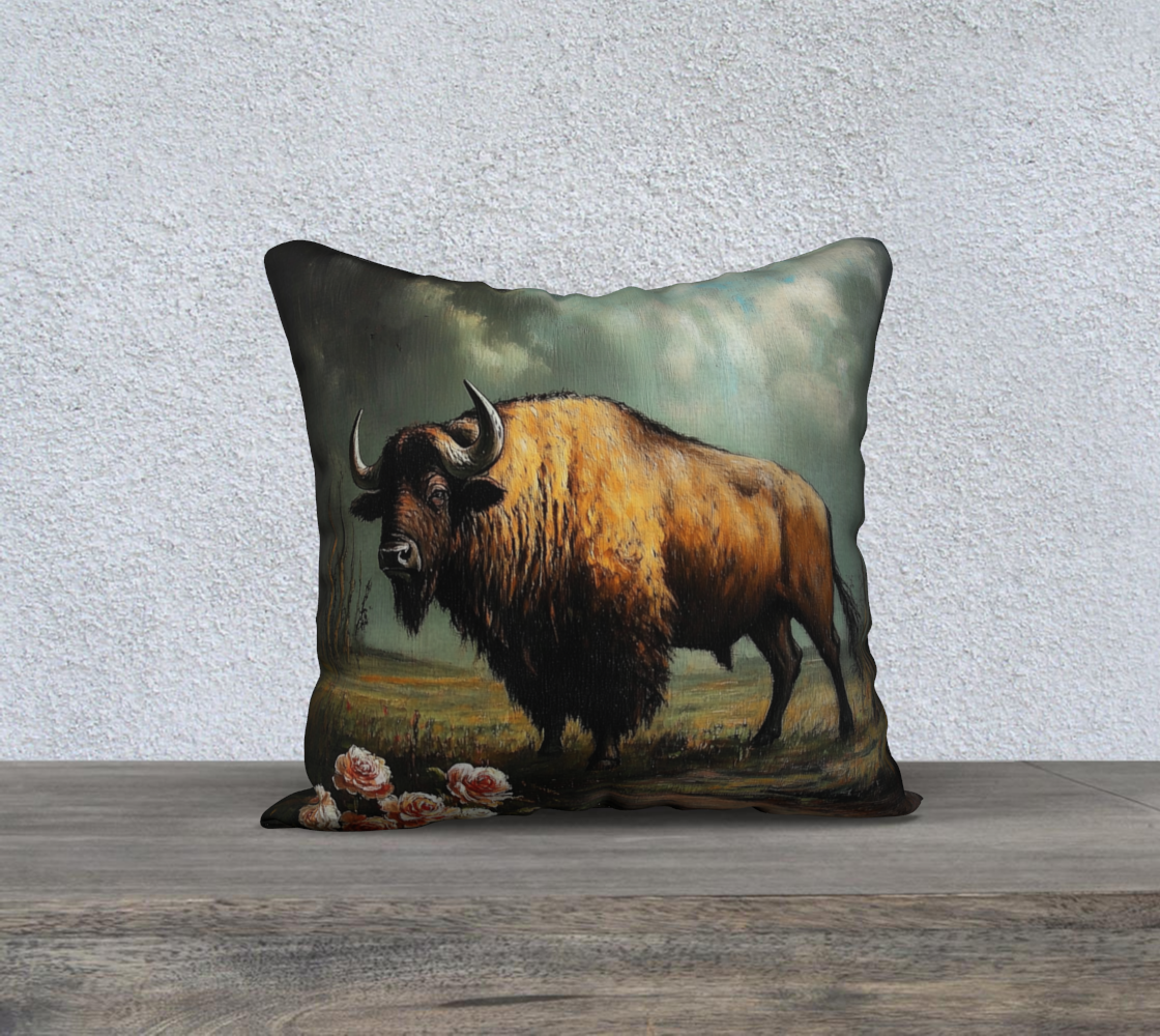 Buffalo 2 Pillow Case | Western Wildlife Home Accent