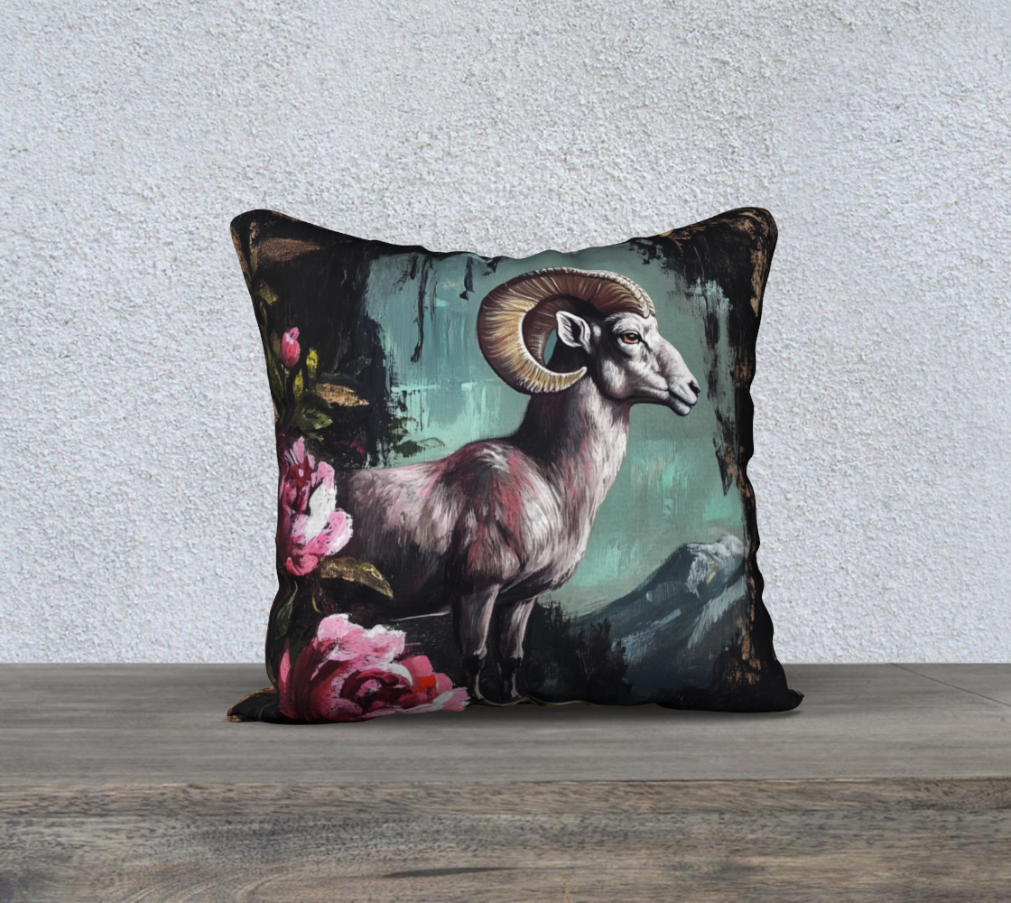 Big Horn Sheep Pillow Case | Alaska Wildlife Home Accent