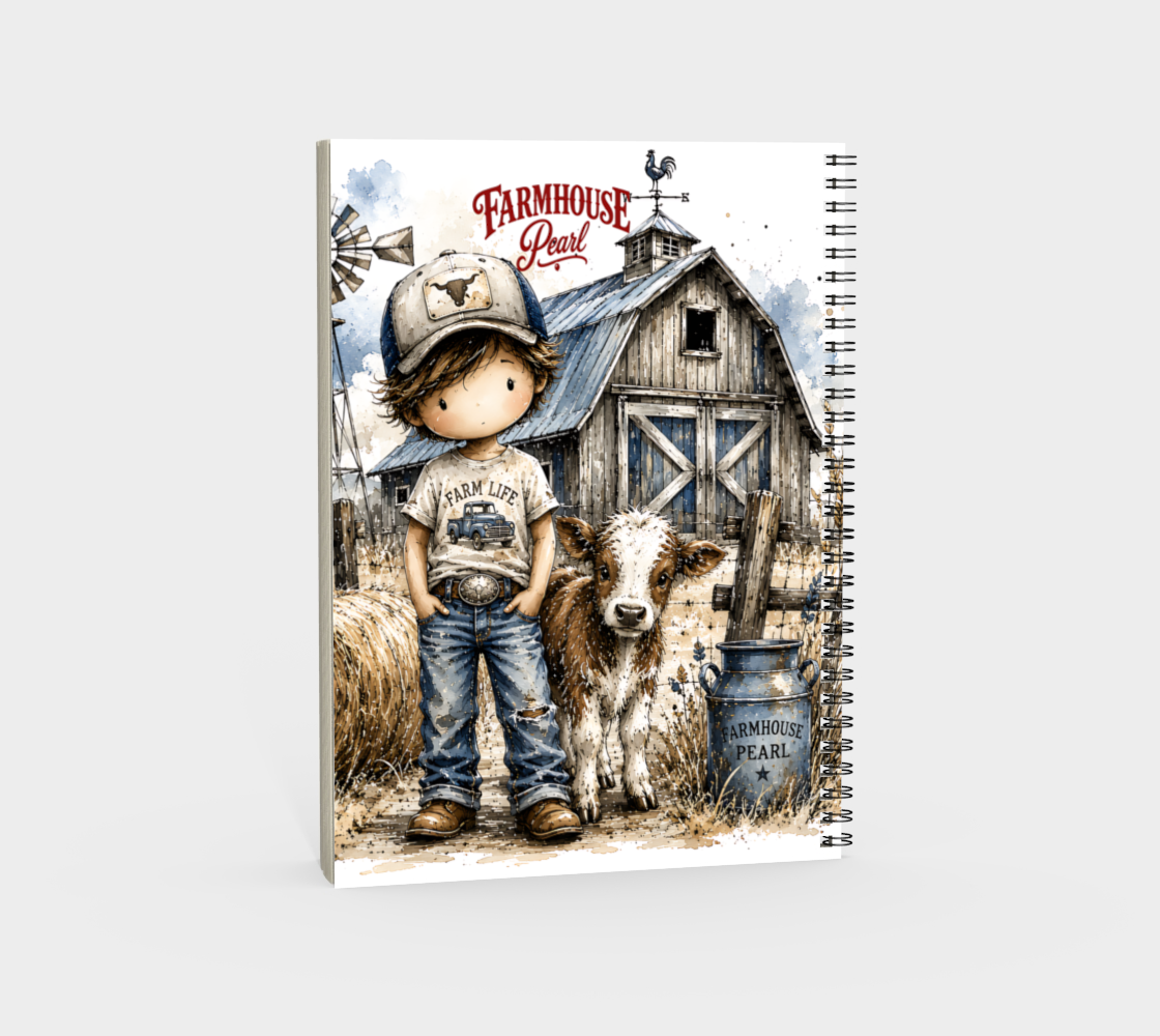 Farm Boy Life Spiral Notebook | Farmhouse Journal for Kids