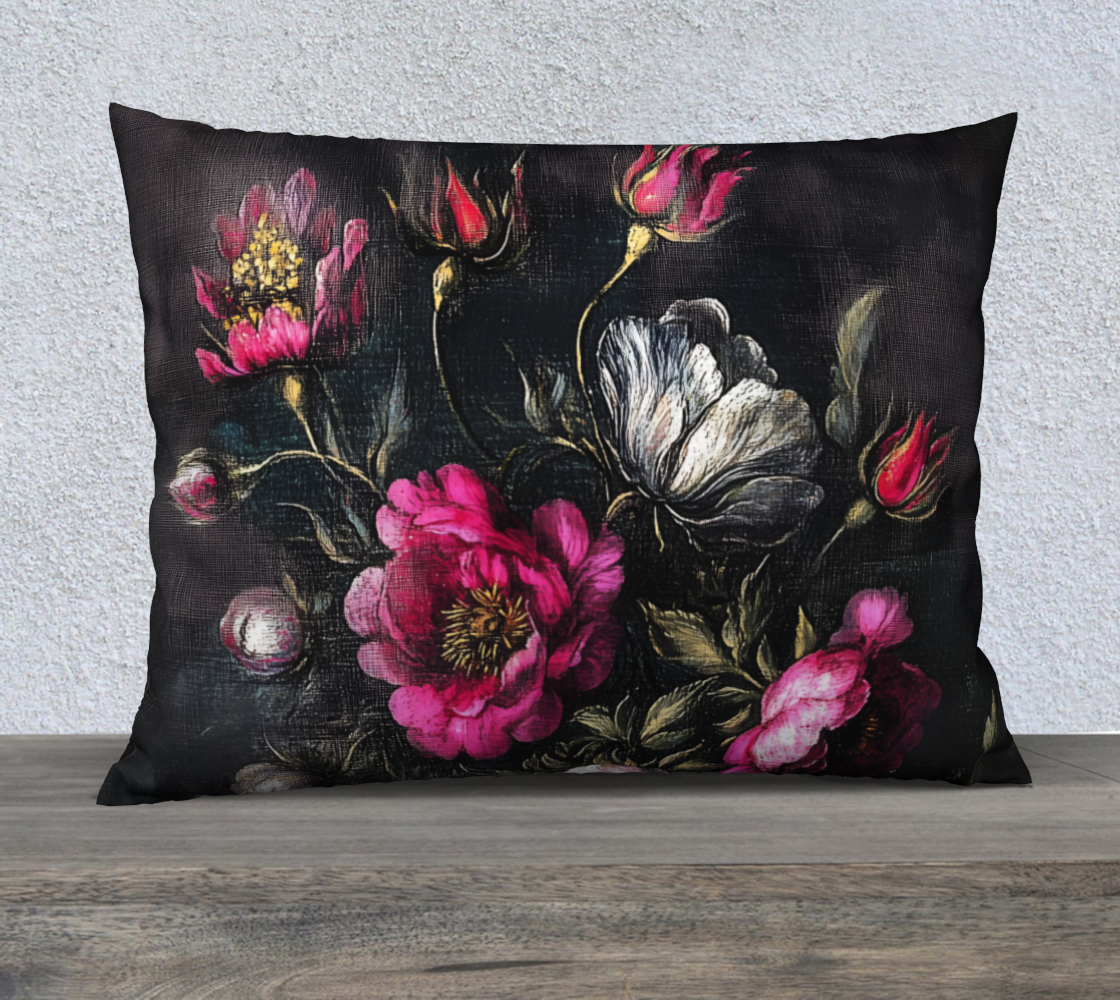 Rose Garden Lumbar Pillow Case | Floral Farmhouse Home Accent