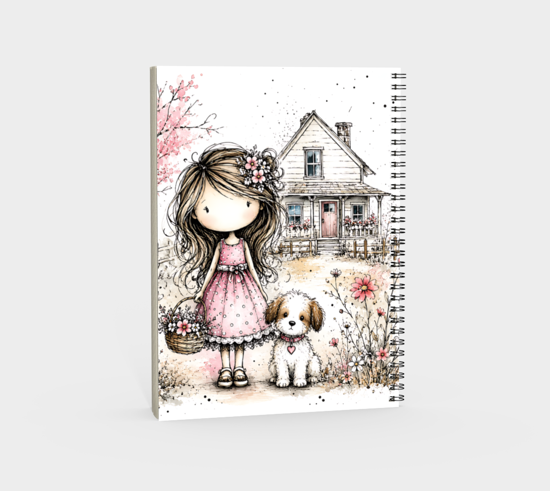 Prairie Girl & Dog Spiral Notebook | Farmhouse Journal