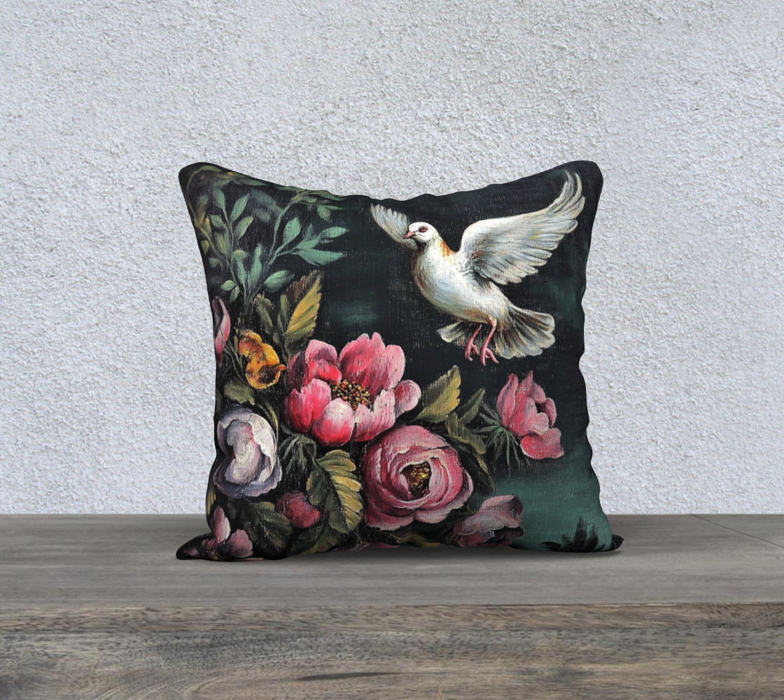 Dove Rose Pillow Case | Faith-Inspired Floral Home Accent