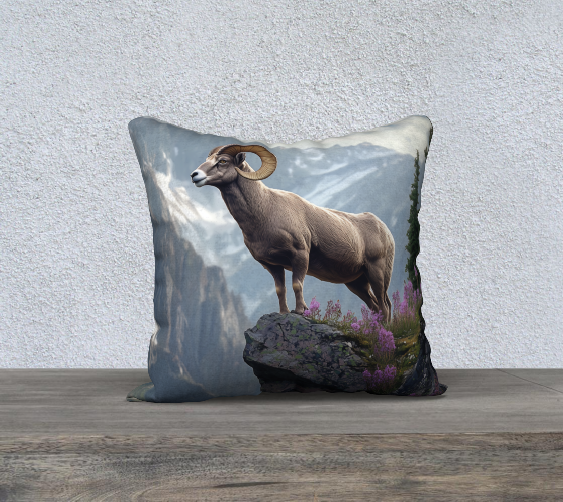 Big Horn Sheep Pillow Case | Alaska Wildlife Home Accent