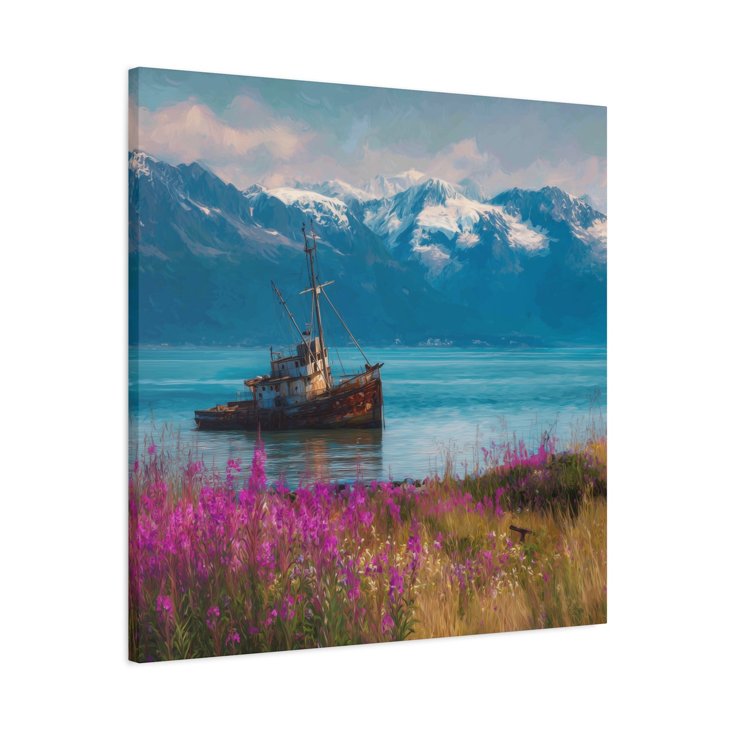 Abandoned Ship — Wildflower Cove Canvas Wall Art