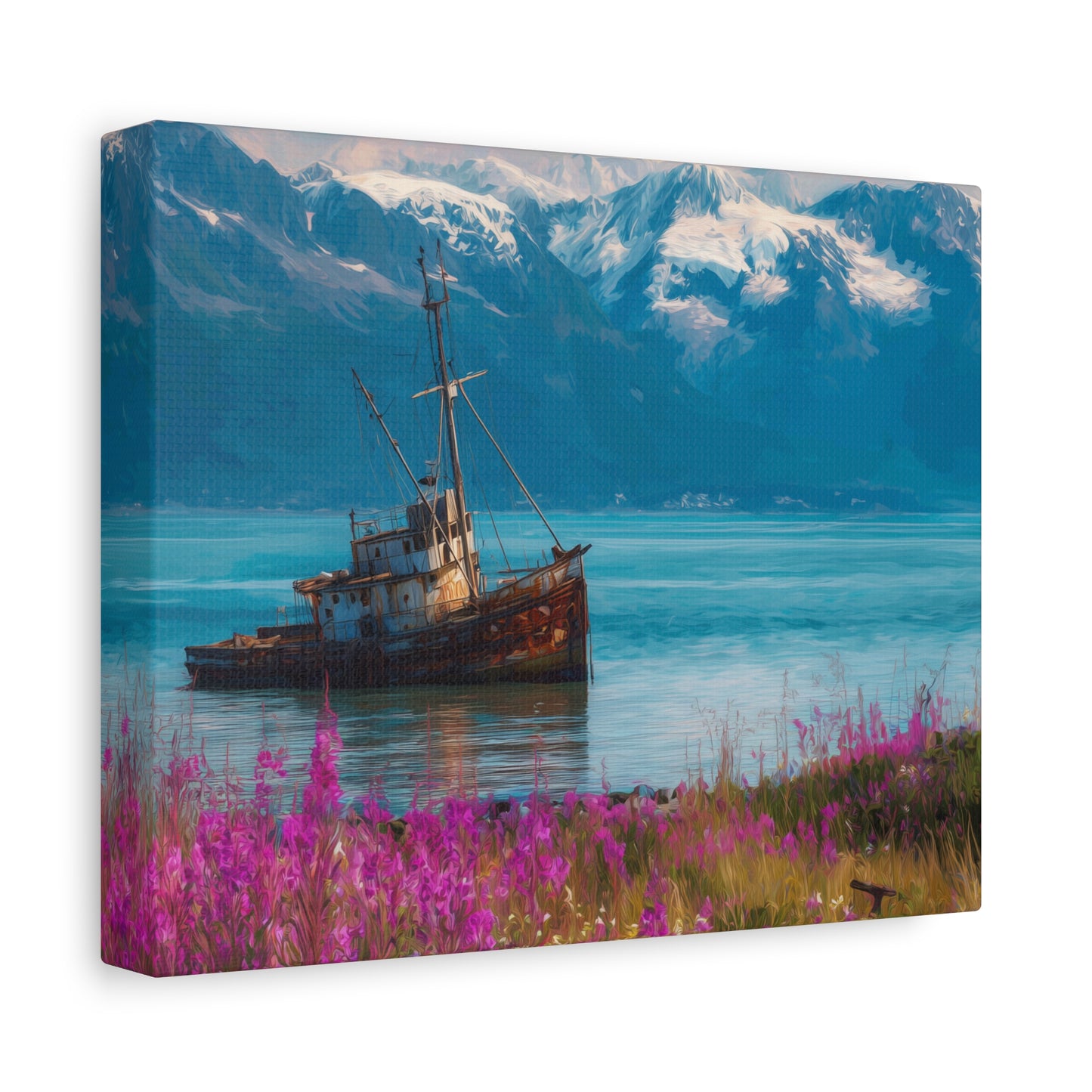 Abandoned Ship — Wildflower Cove Canvas Wall Art
