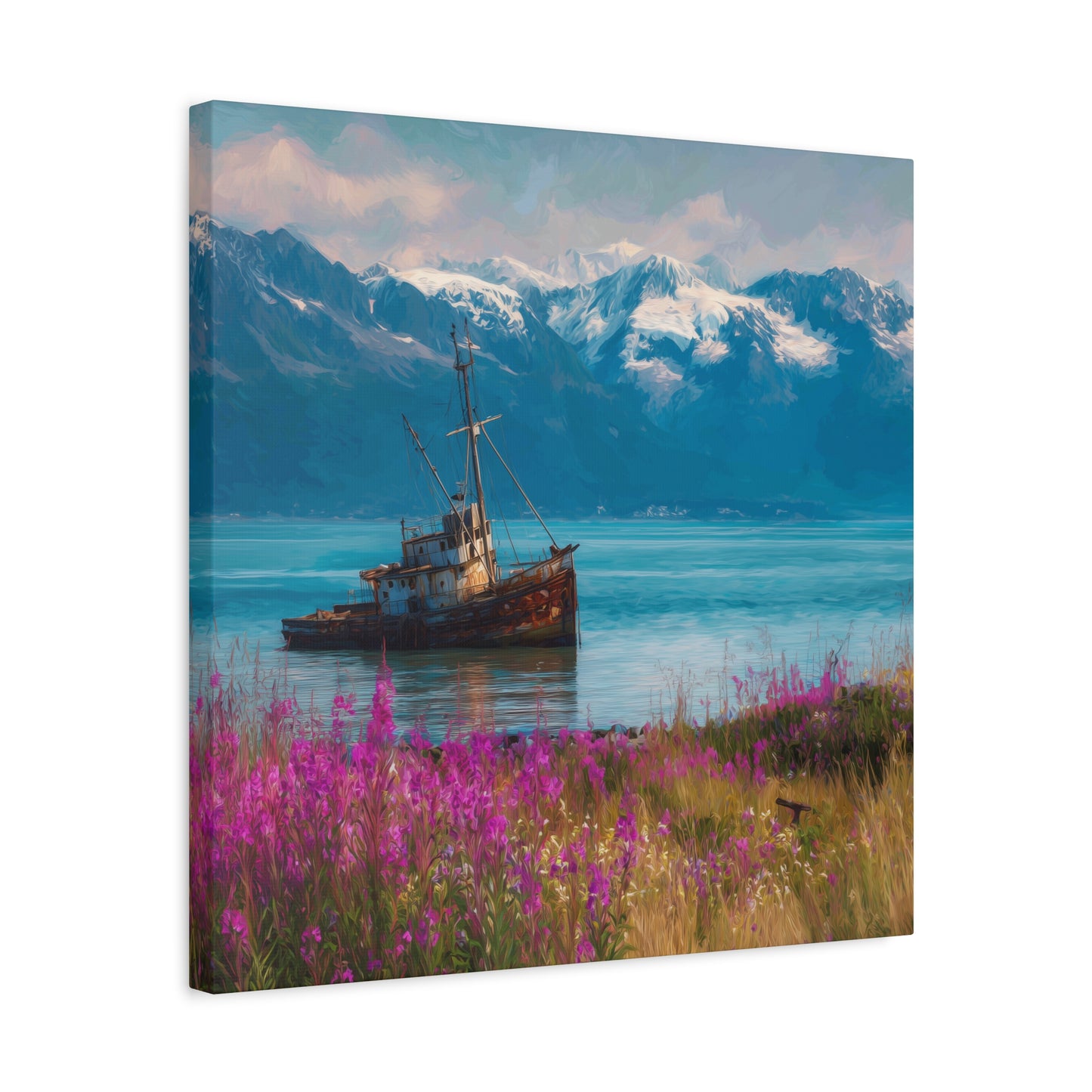 Abandoned Ship — Wildflower Cove Canvas Wall Art