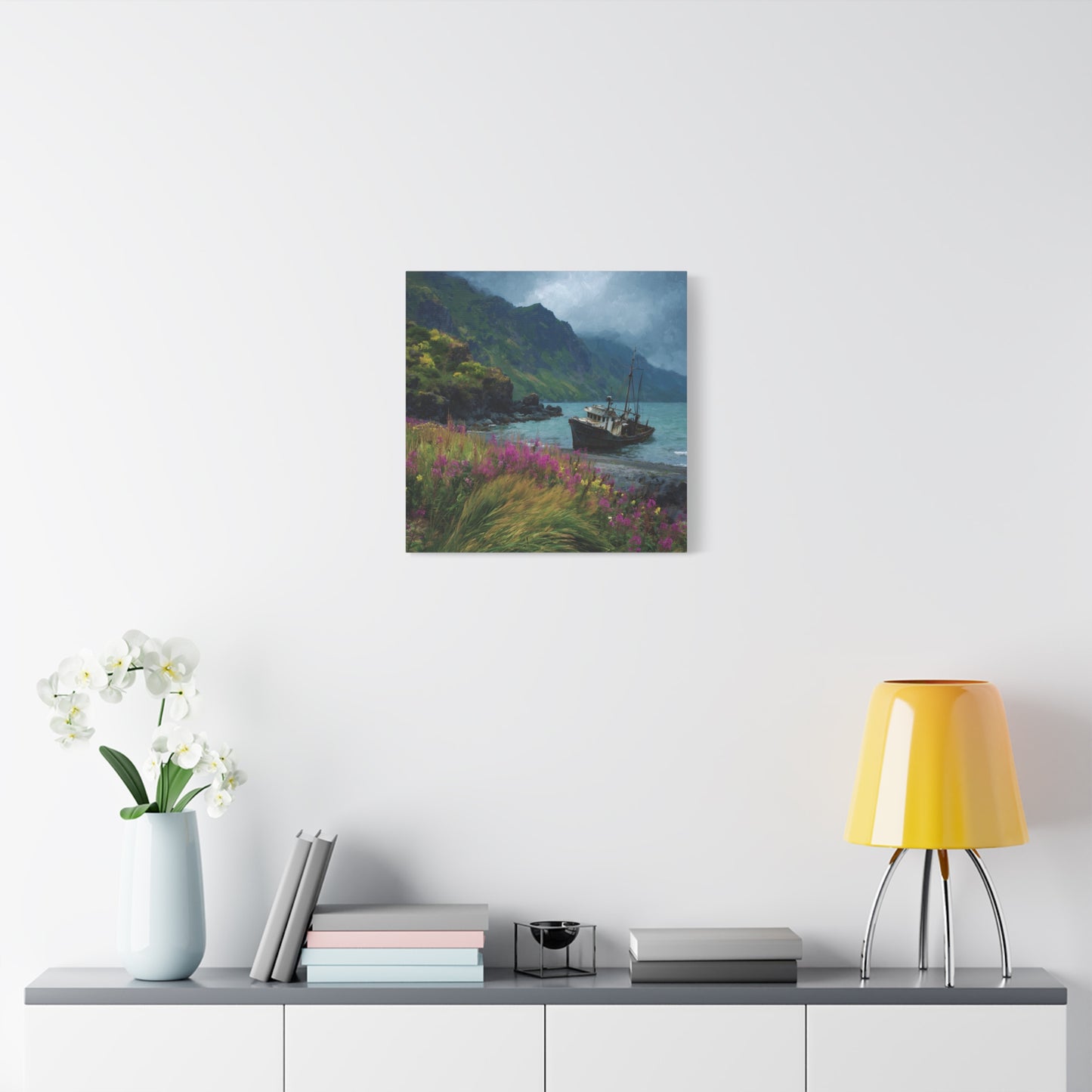 Seaside Boat — Coastal Canvas Wall Art