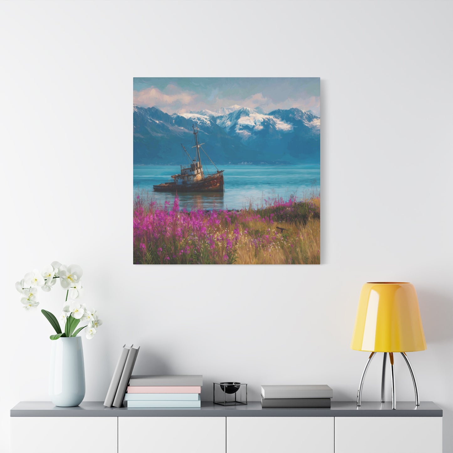 Abandoned Ship — Wildflower Cove Canvas Wall Art
