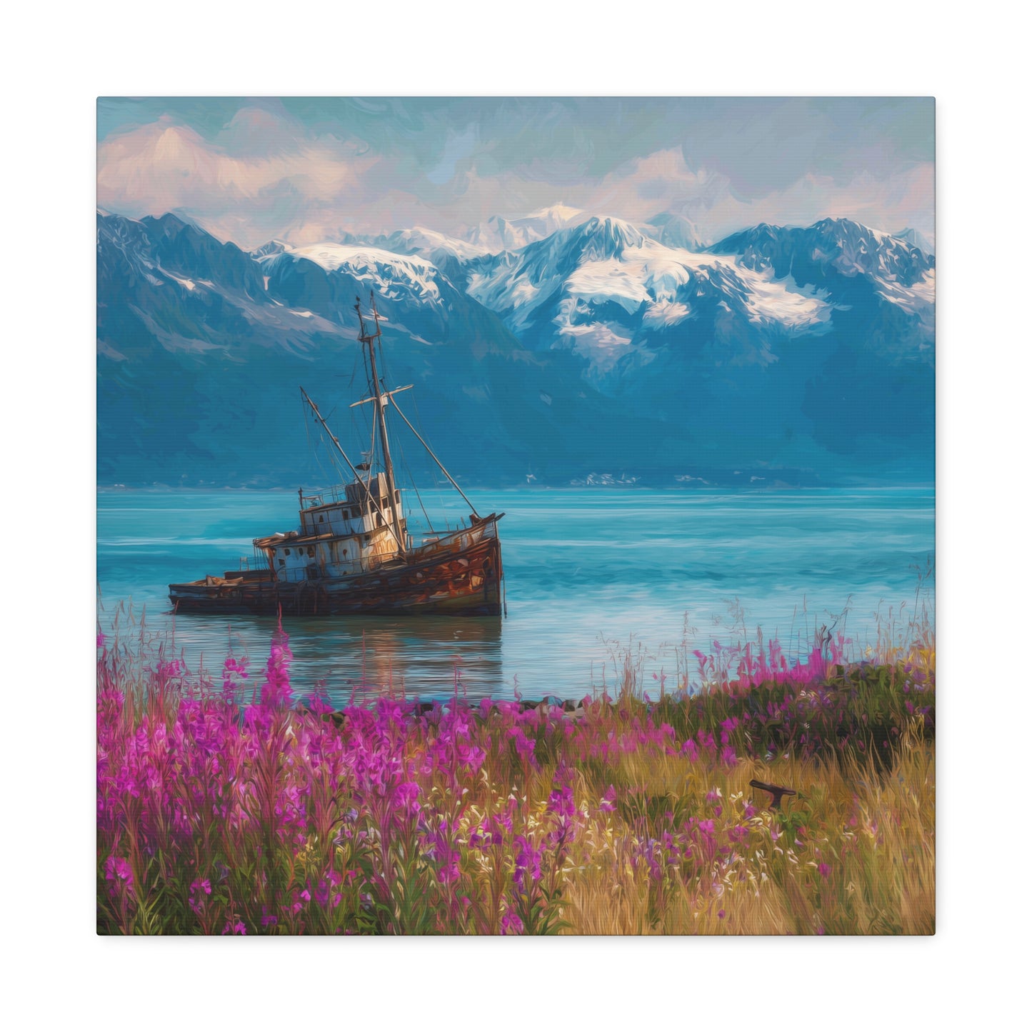 Abandoned Ship — Wildflower Cove Canvas Wall Art