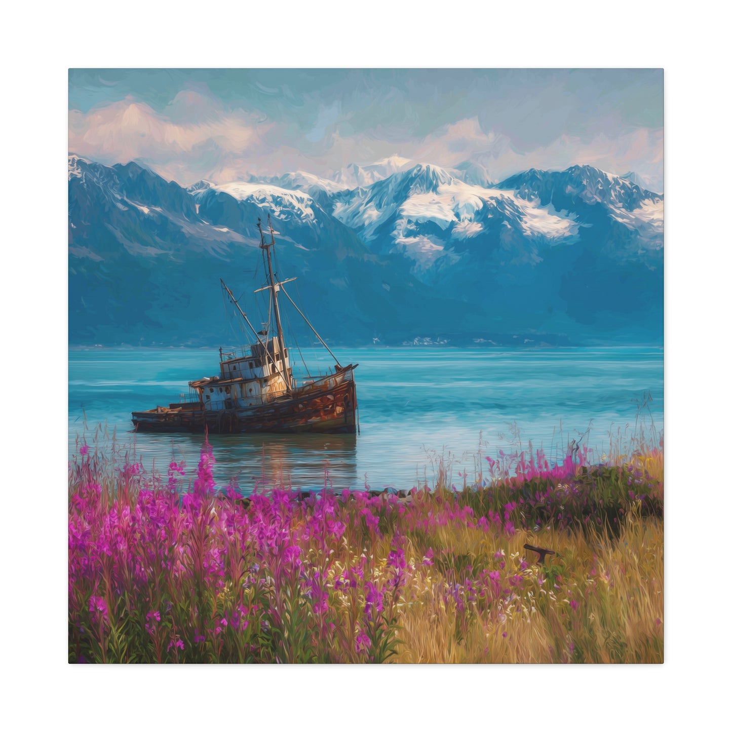 Abandoned Ship — Wildflower Cove Canvas Wall Art