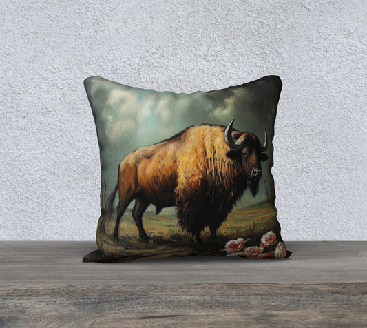Buffalo 2 Pillow Case | Western Wildlife Home Accent