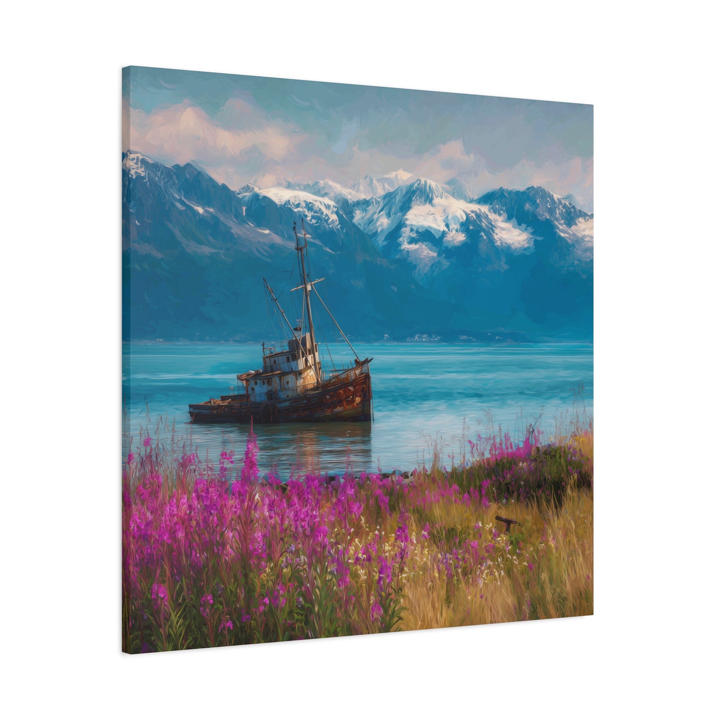 Abandoned Ship — Wildflower Cove Canvas Wall Art