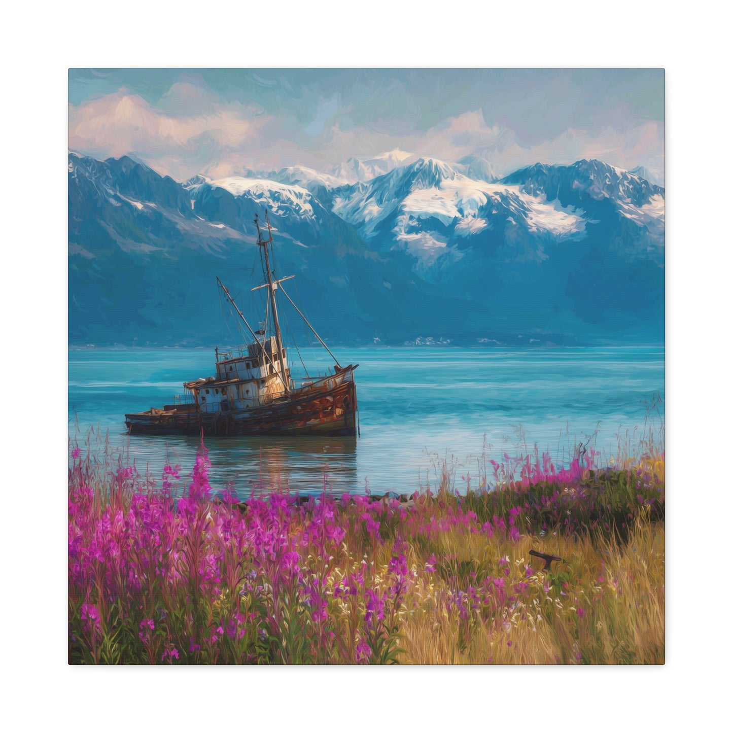 Abandoned Ship — Wildflower Cove Canvas Wall Art