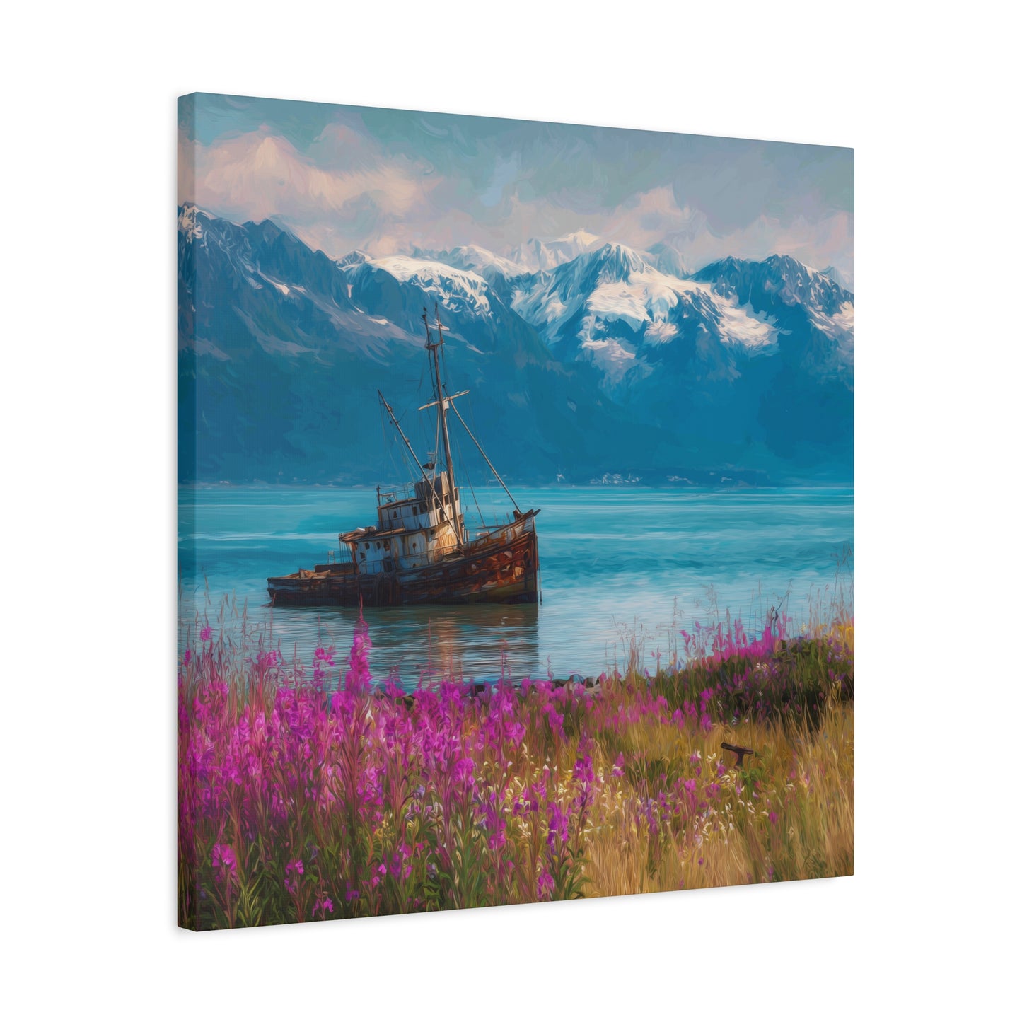 Abandoned Ship — Wildflower Cove Canvas Wall Art