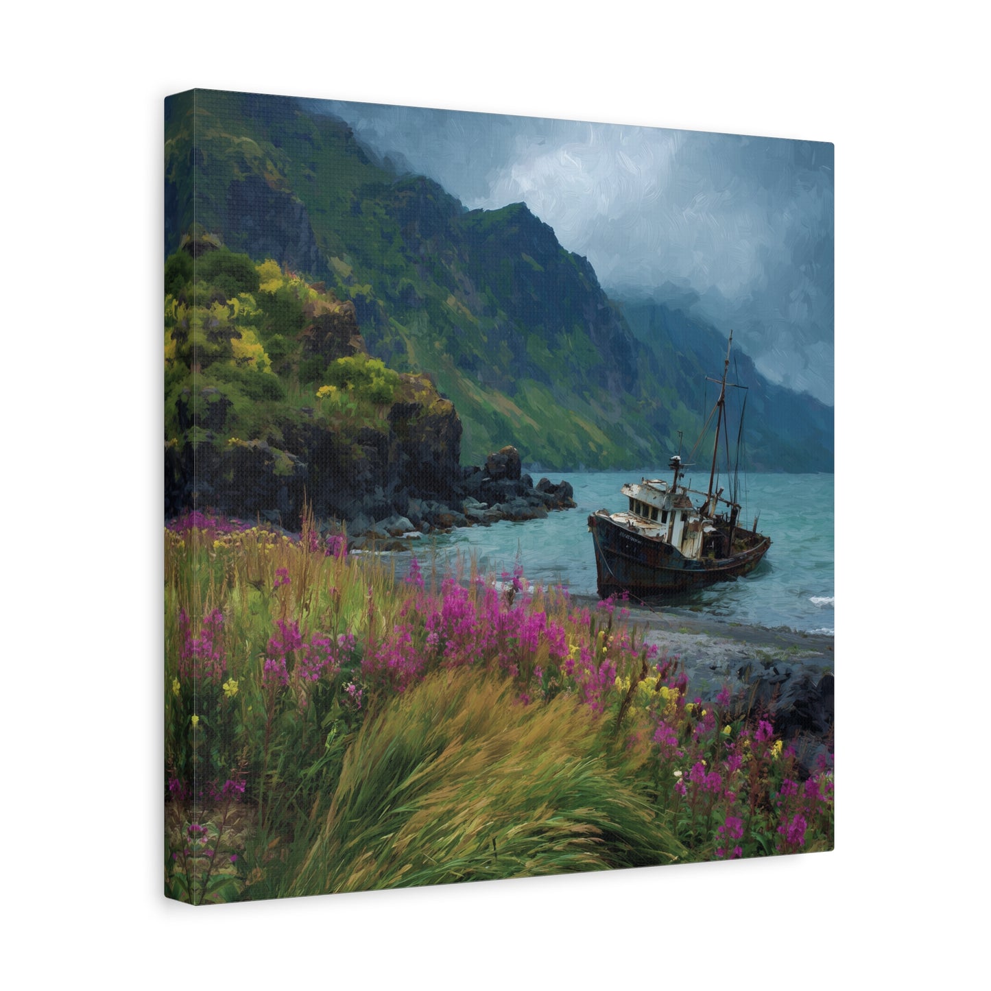 Seaside Boat — Coastal Canvas Wall Art
