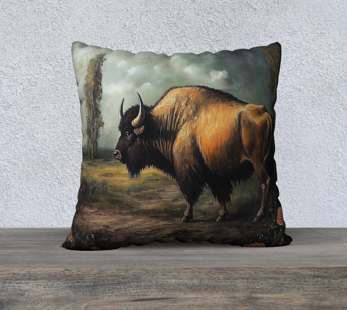 Buffalo & Rose Pillow Case | Western Farmhouse Home Accent