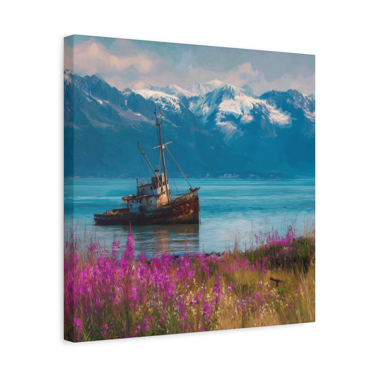 Abandoned Ship — Wildflower Cove Canvas Wall Art