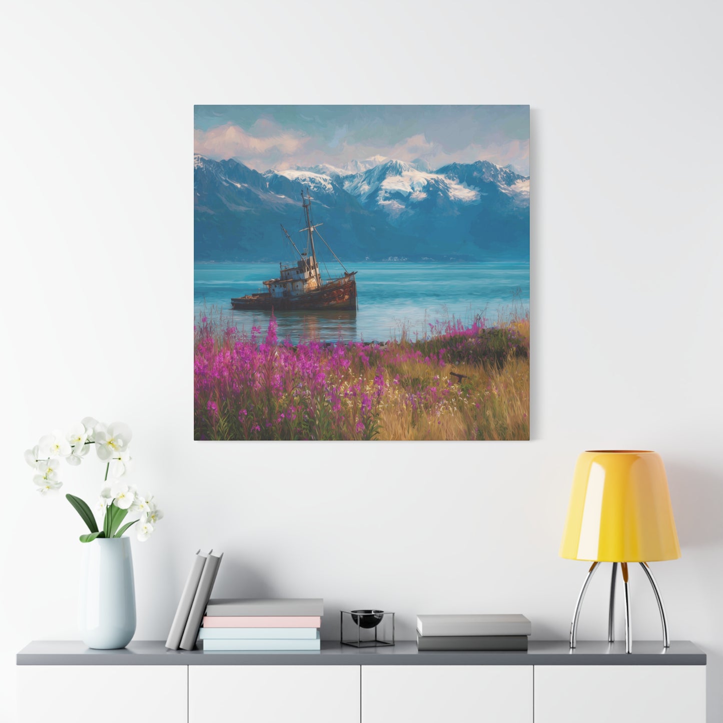 Abandoned Ship — Wildflower Cove Canvas Wall Art