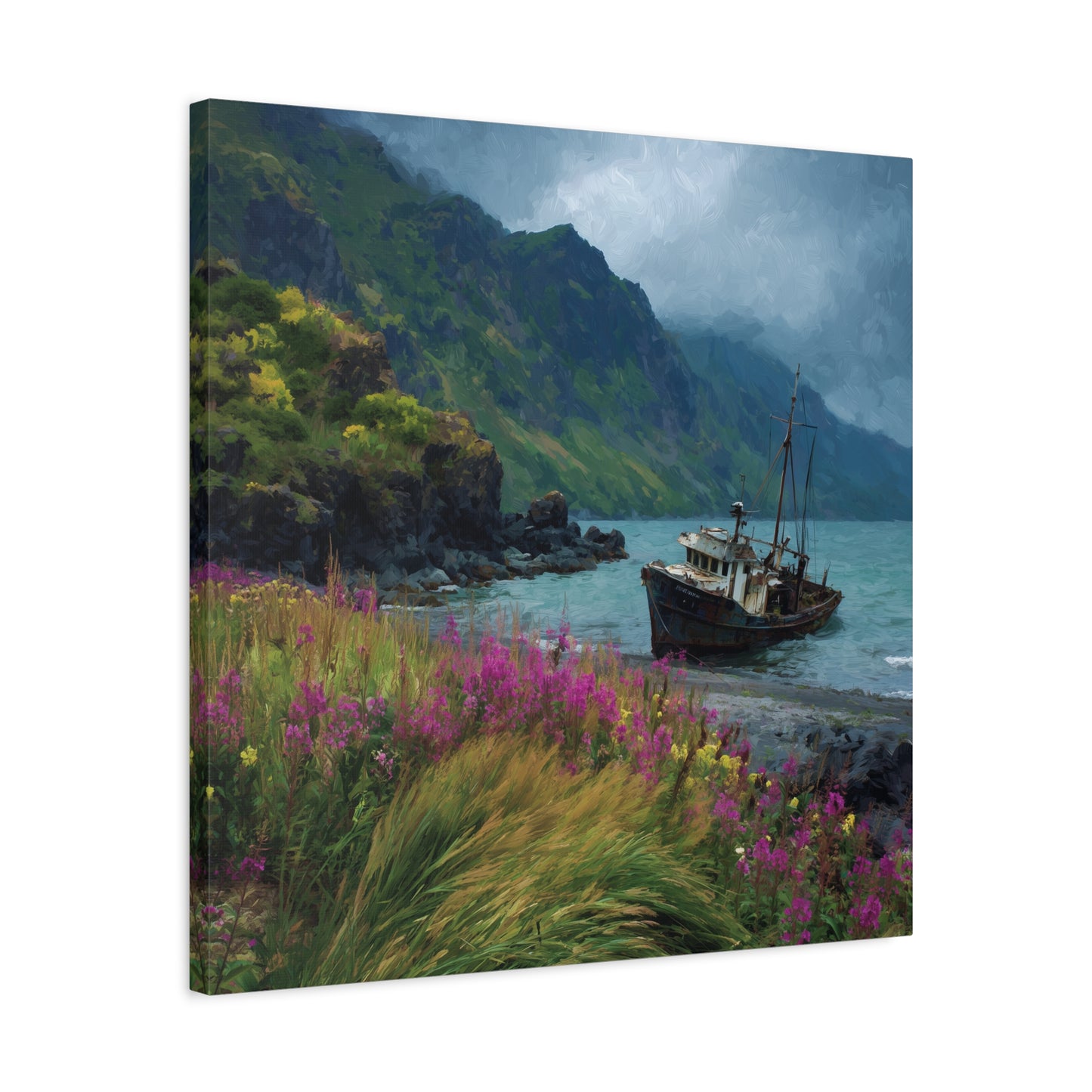 Seaside Boat — Coastal Canvas Wall Art