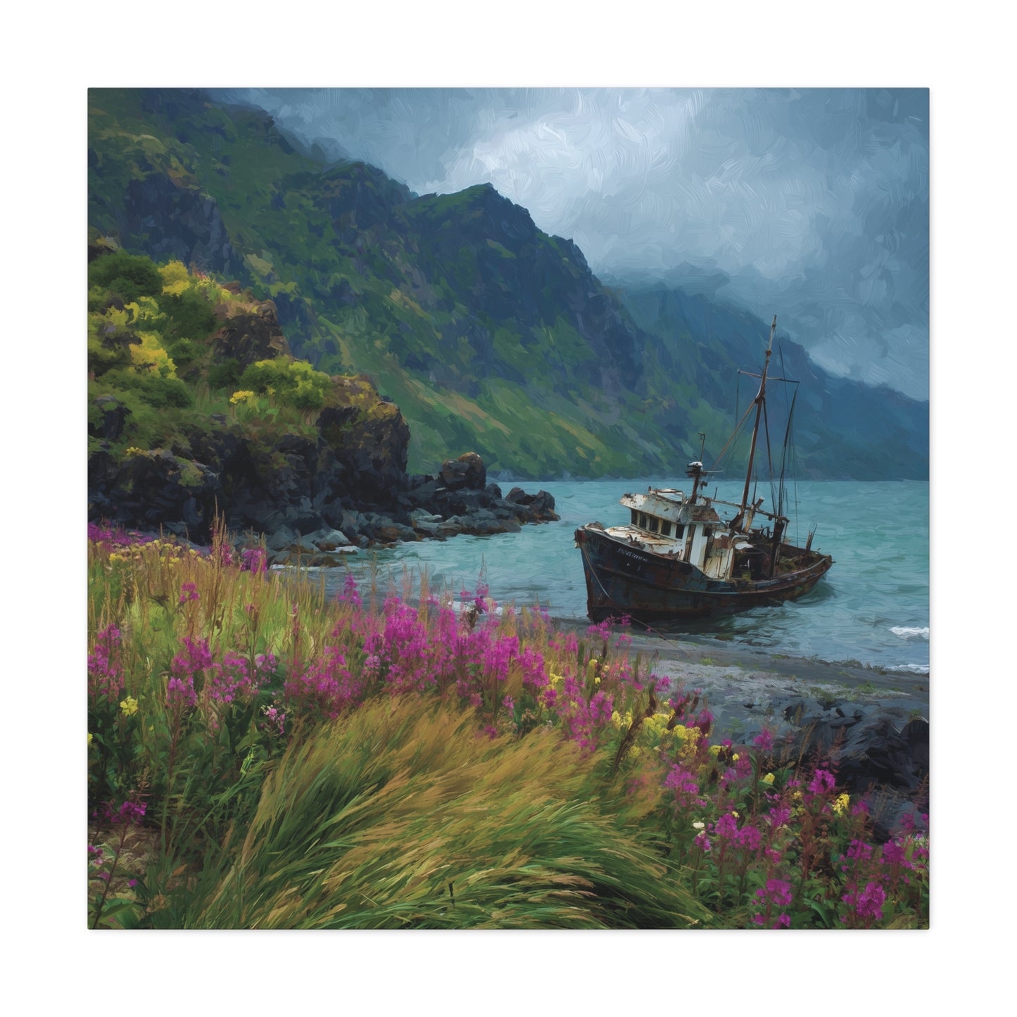 Seaside Boat — Coastal Canvas Wall Art