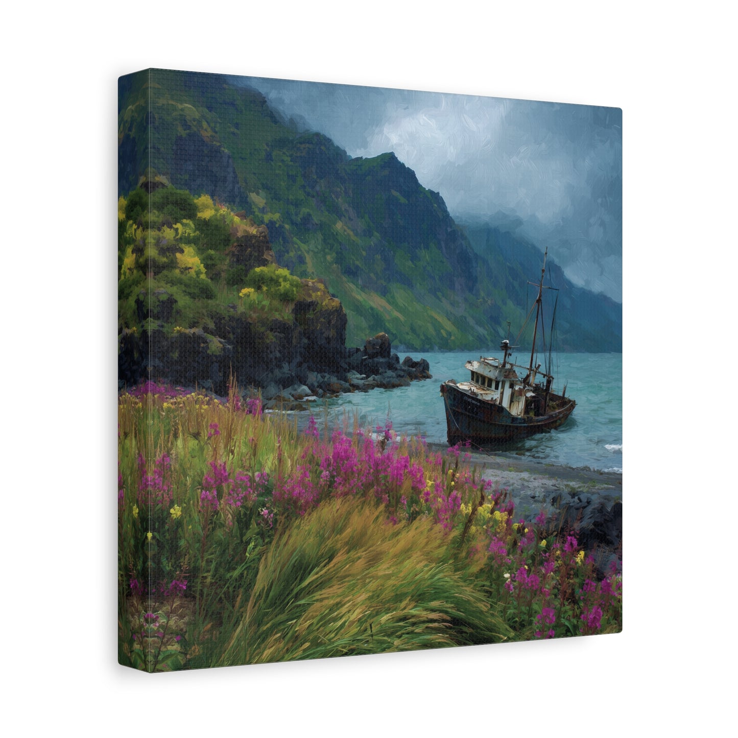 Seaside Boat — Coastal Canvas Wall Art