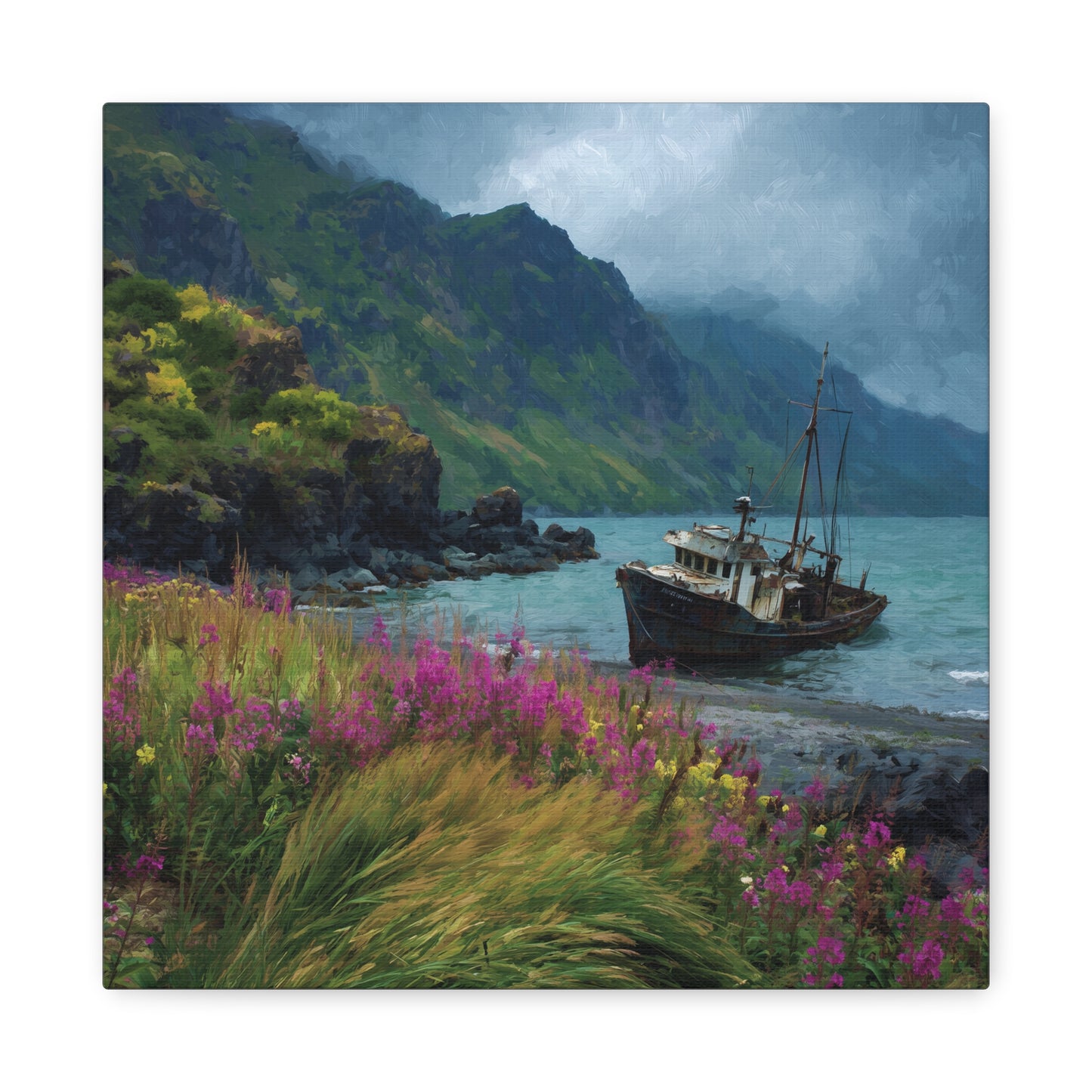 Seaside Boat — Coastal Canvas Wall Art