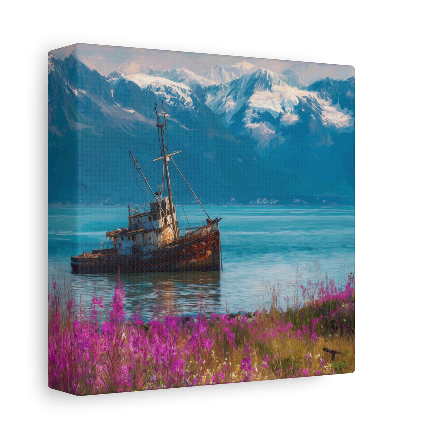 Abandoned Ship — Wildflower Cove Canvas Wall Art
