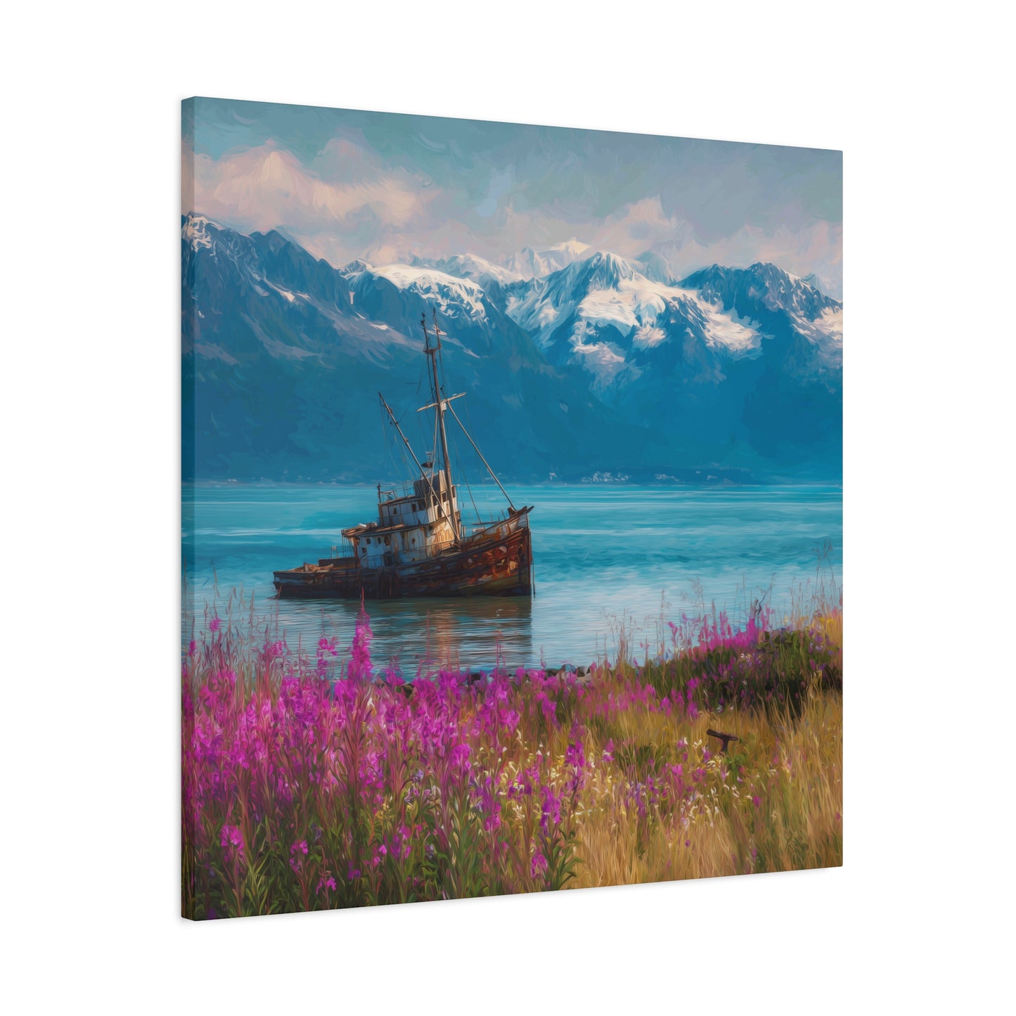 Abandoned Ship — Wildflower Cove Canvas Wall Art