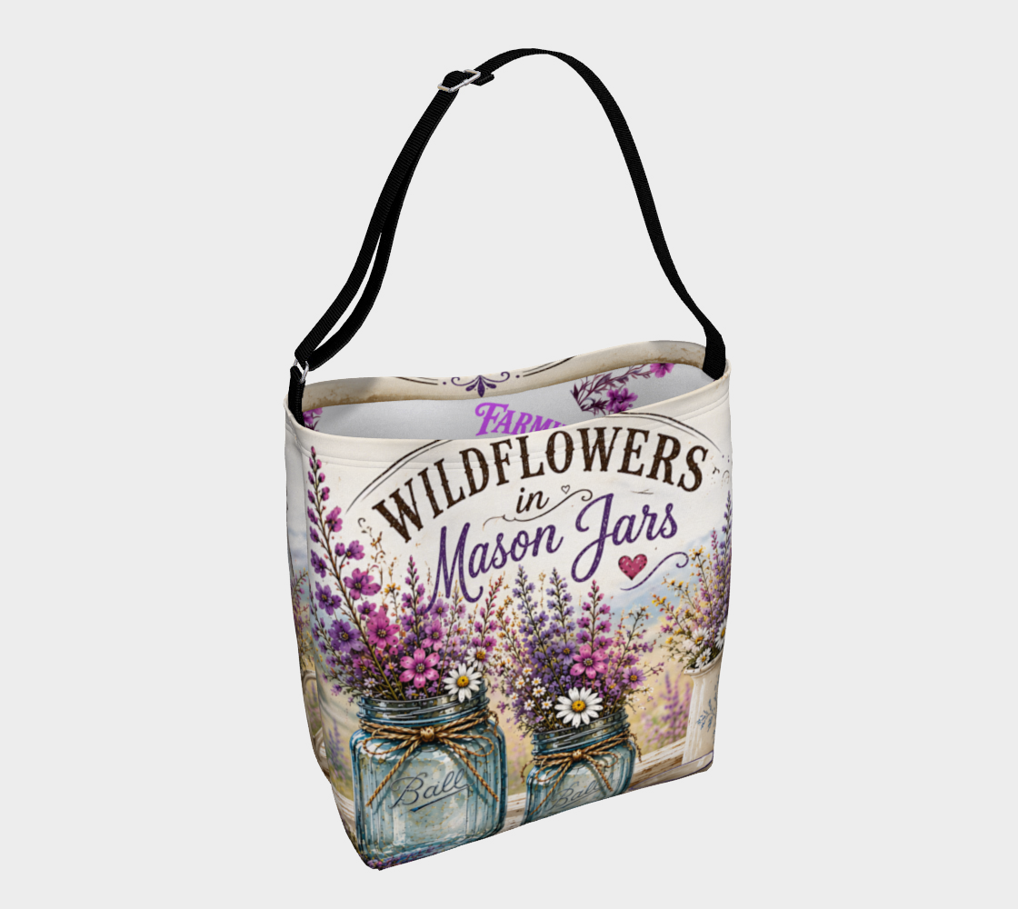 Wildflowers in Mason Jars Day Tote