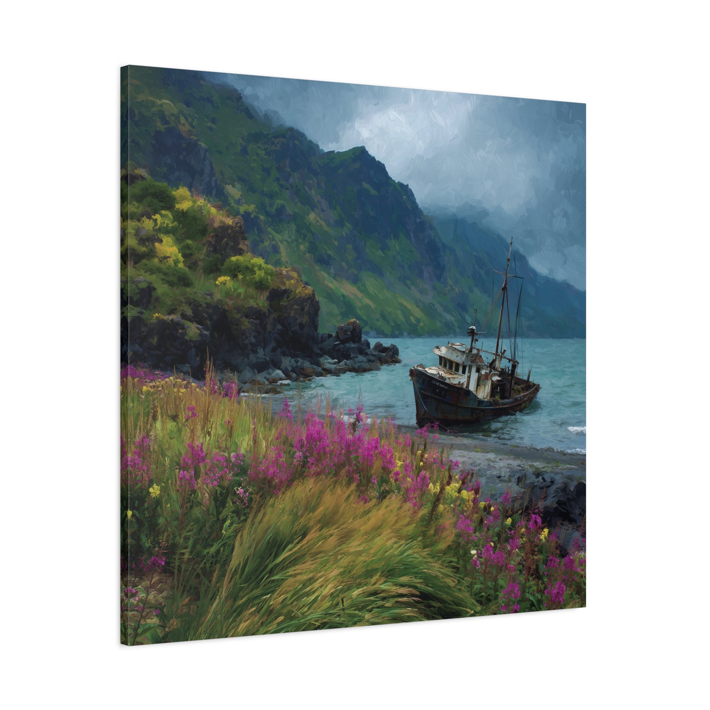 Seaside Boat — Coastal Canvas Wall Art