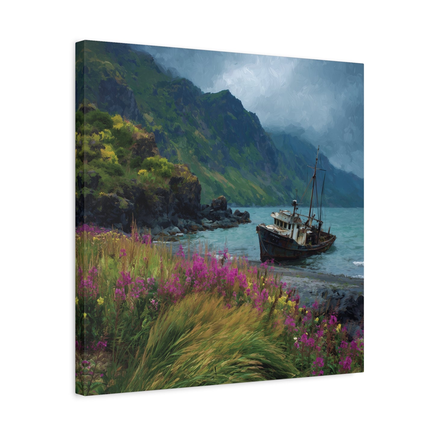 Seaside Boat — Coastal Canvas Wall Art