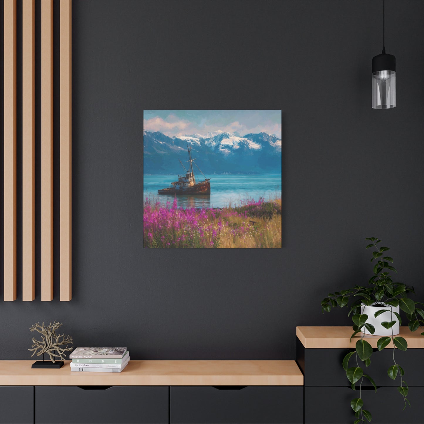 Abandoned Ship — Wildflower Cove Canvas Wall Art
