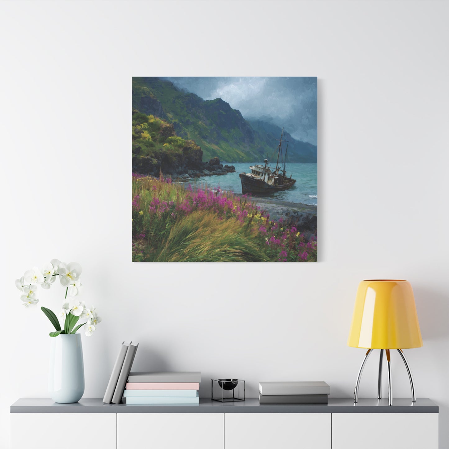 Seaside Boat — Coastal Canvas Wall Art