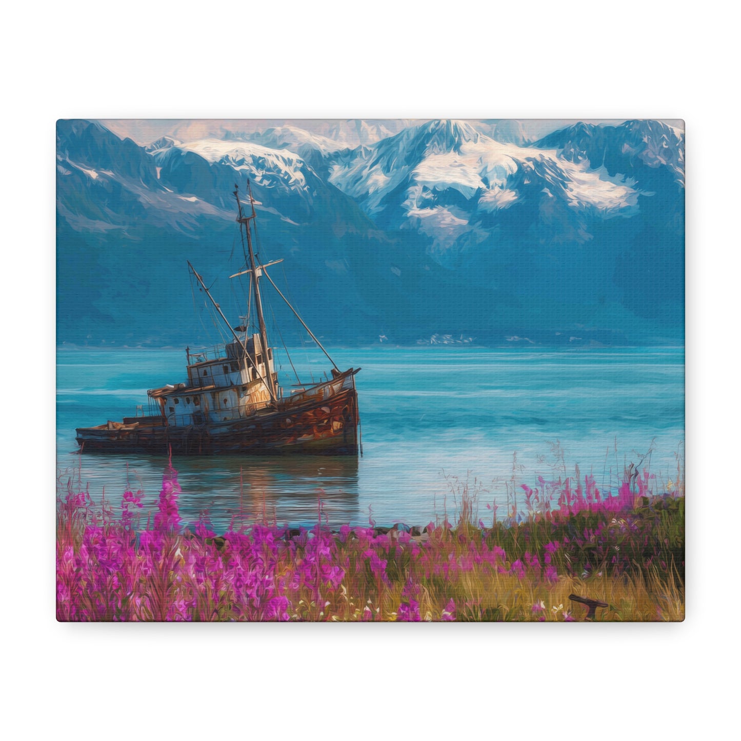 Abandoned Ship — Wildflower Cove Canvas Wall Art