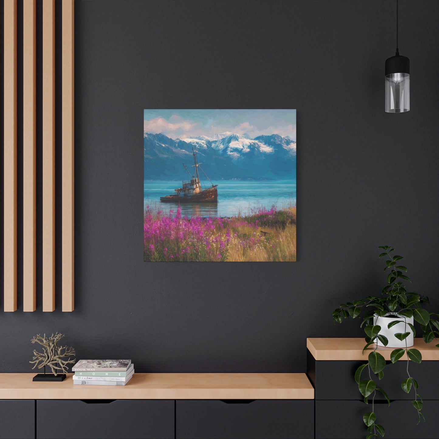 Abandoned Ship — Wildflower Cove Canvas Wall Art
