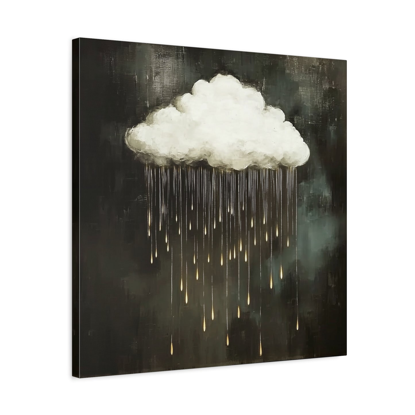 Dream Cloud — Gold Raindrops Canvas Wall Art