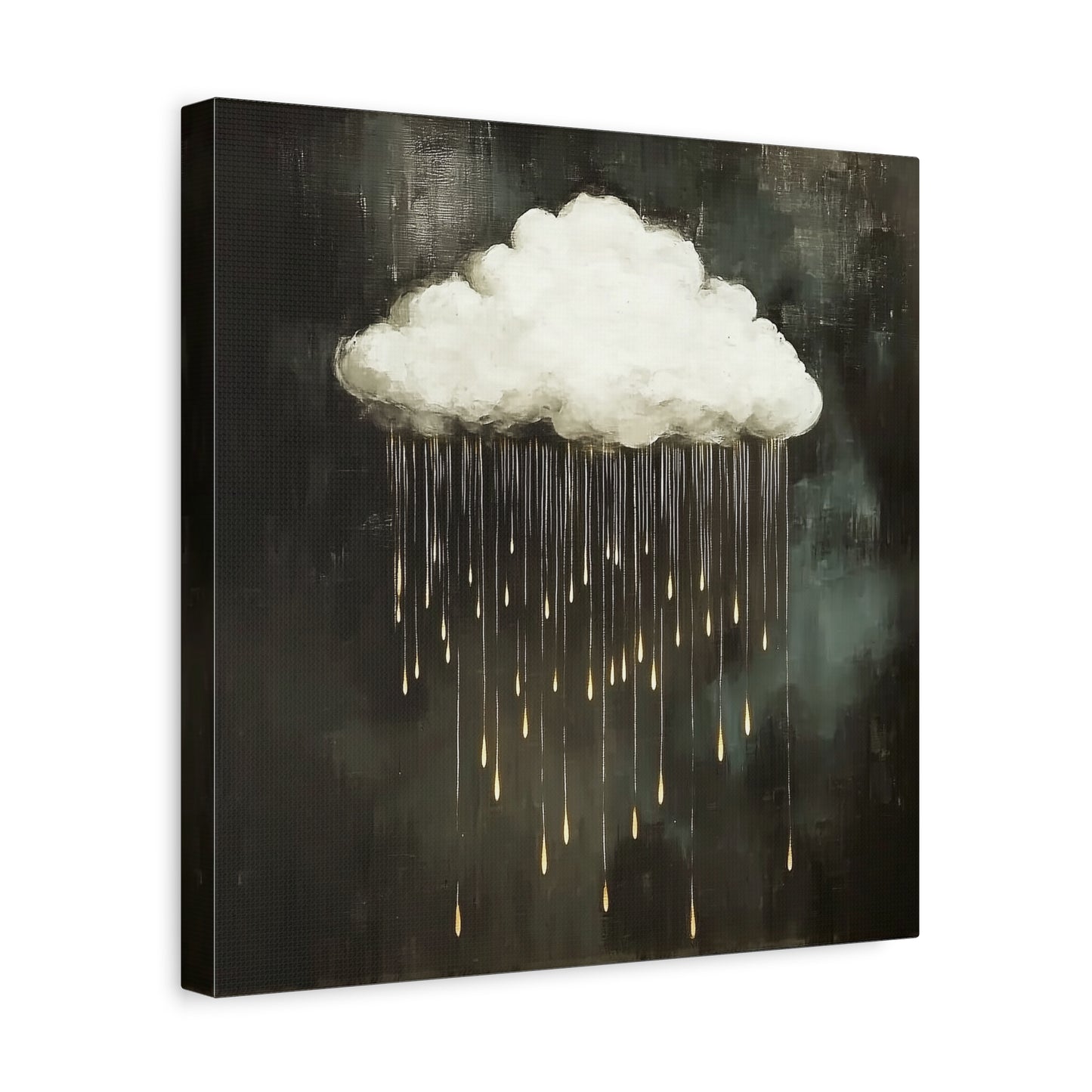Dream Cloud — Gold Raindrops Canvas Wall Art