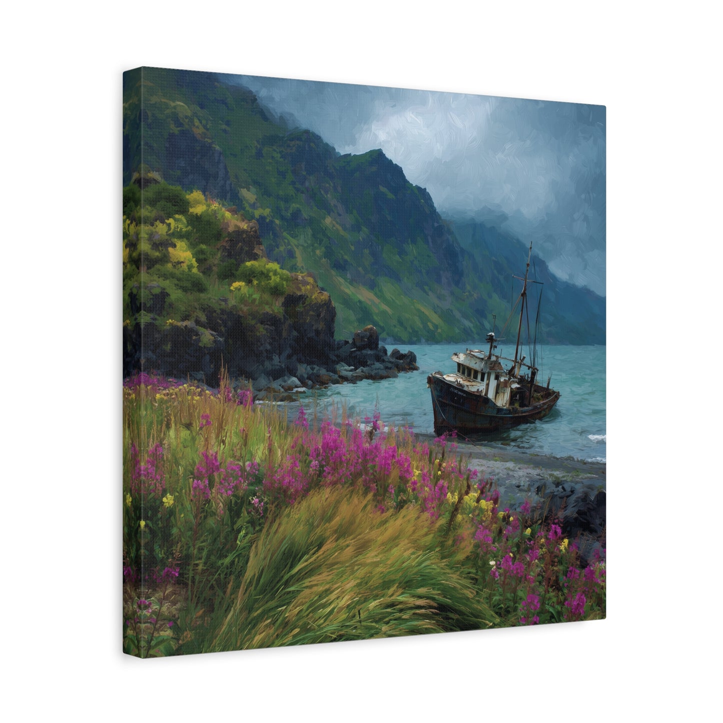 Seaside Boat — Coastal Canvas Wall Art