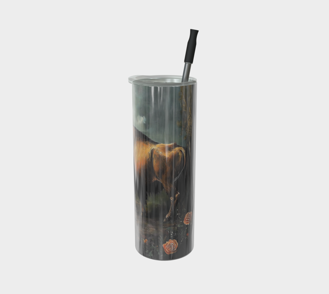 Buffalo & Roses Stainless Steel Tumbler | Western Farmhouse Drinkware