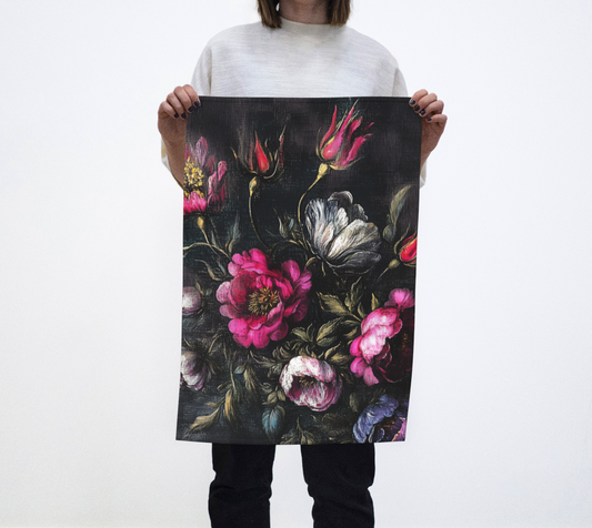 Roses Organic Cotton Tea Towel | Floral Kitchen Accent