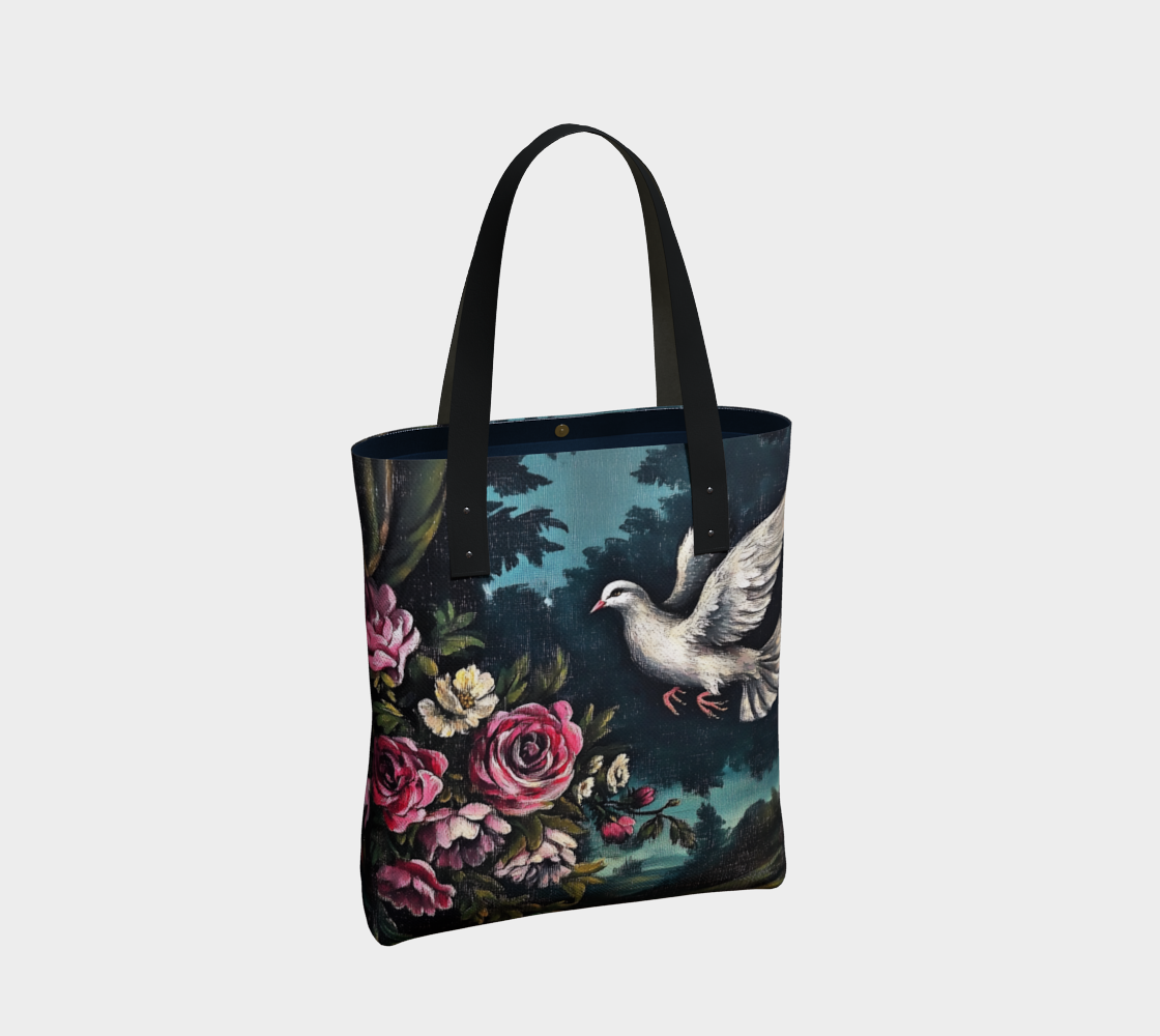 Dove & Roses 2 Tote Bag | Faith-Inspired Farmhouse Carry-All