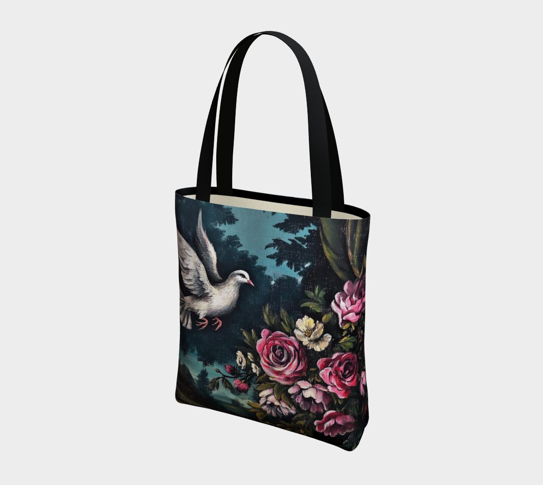 Dove & Roses 2 Tote Bag | Faith-Inspired Farmhouse Carry-All