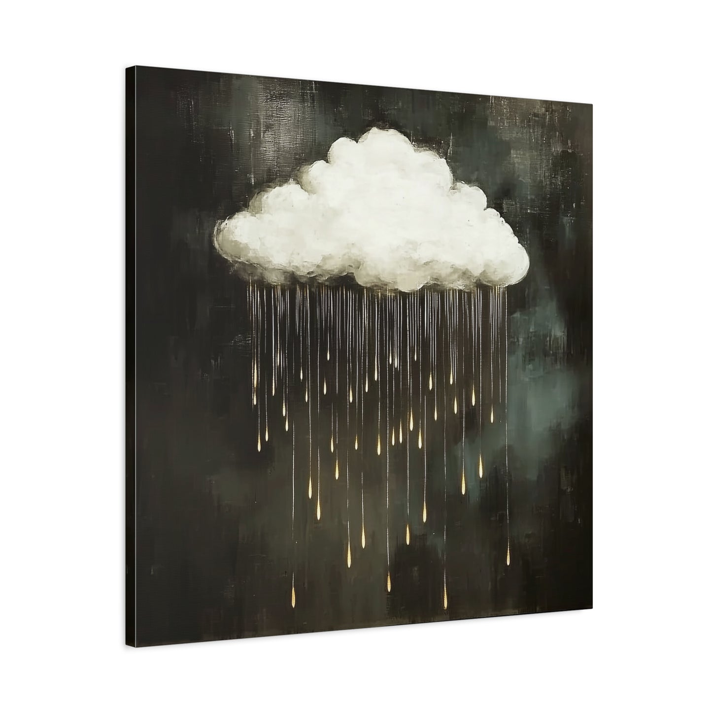 Dream Cloud — Gold Raindrops Canvas Wall Art